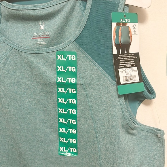Spyder NWT Women's Active Tank Tops (2 Pack, Green) - Picture 4 of 4